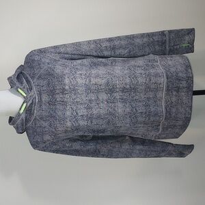 Cascade Sport Grey Neon Green Kangaroo Pocket Hooded Speed-Dri Sweatshirt Size L